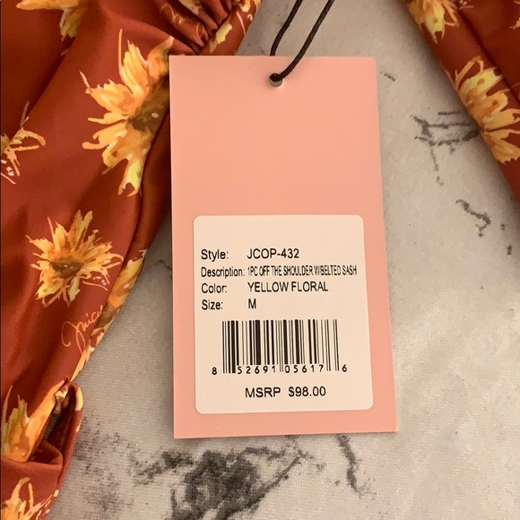 Juicy Couture Floral One-Piece - Orange/Yellow M - Picture 4 of 4